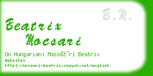 beatrix mocsari business card